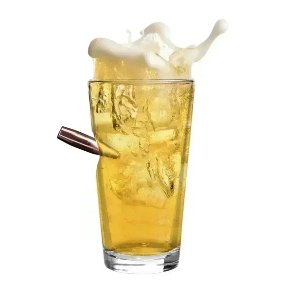 Last Man Standing Embedded Bulley 17oz Pint Glass NEW in Box - Picture 1 of 7